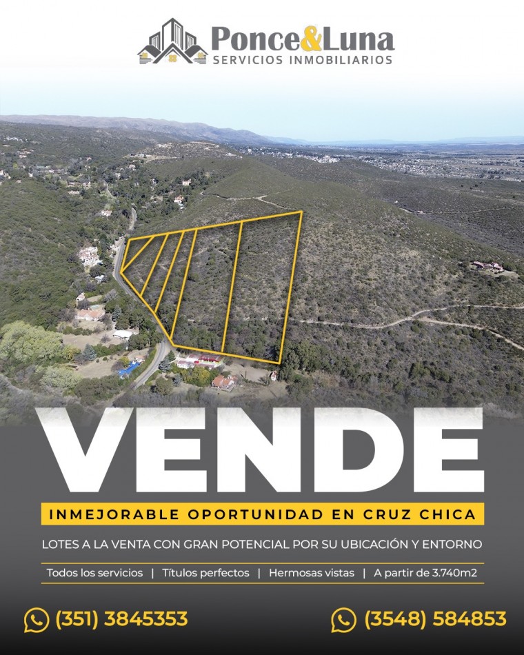 VENTA DE   LOTES EN LA CUMBRE !!!