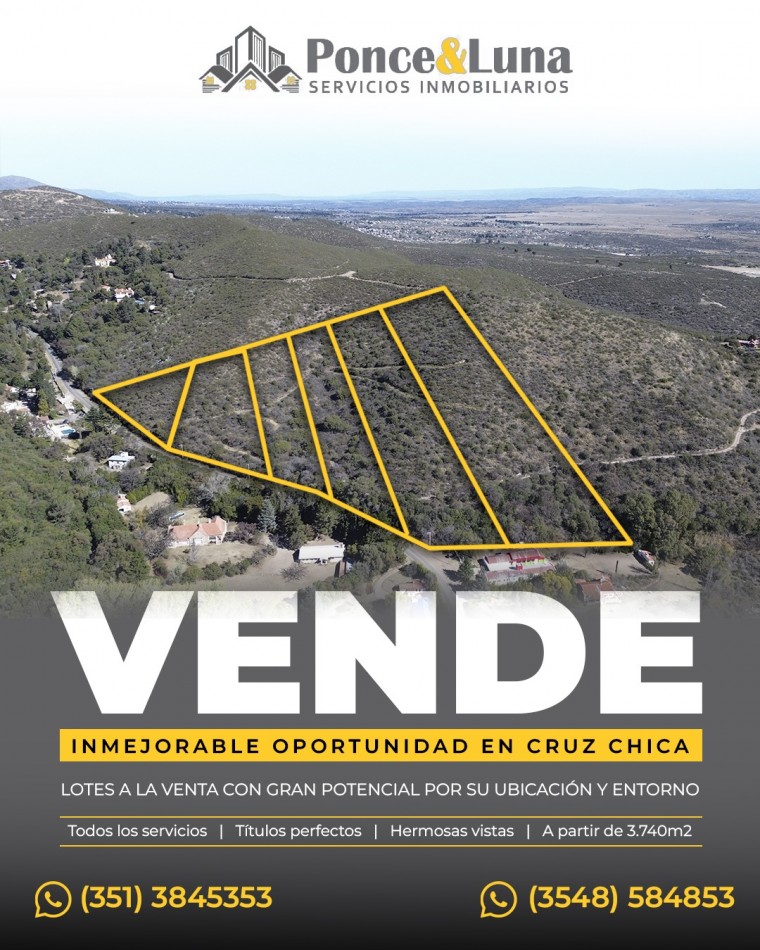 VENTA DE   LOTES EN LA CUMBRE !!!