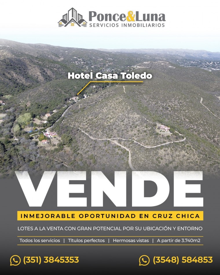 VENTA DE   LOTES EN LA CUMBRE !!!