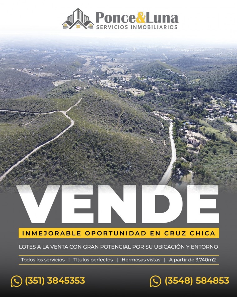 VENTA DE   LOTES EN LA CUMBRE !!!